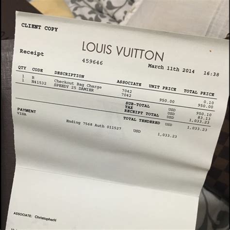 louis vuitton receipt printable.